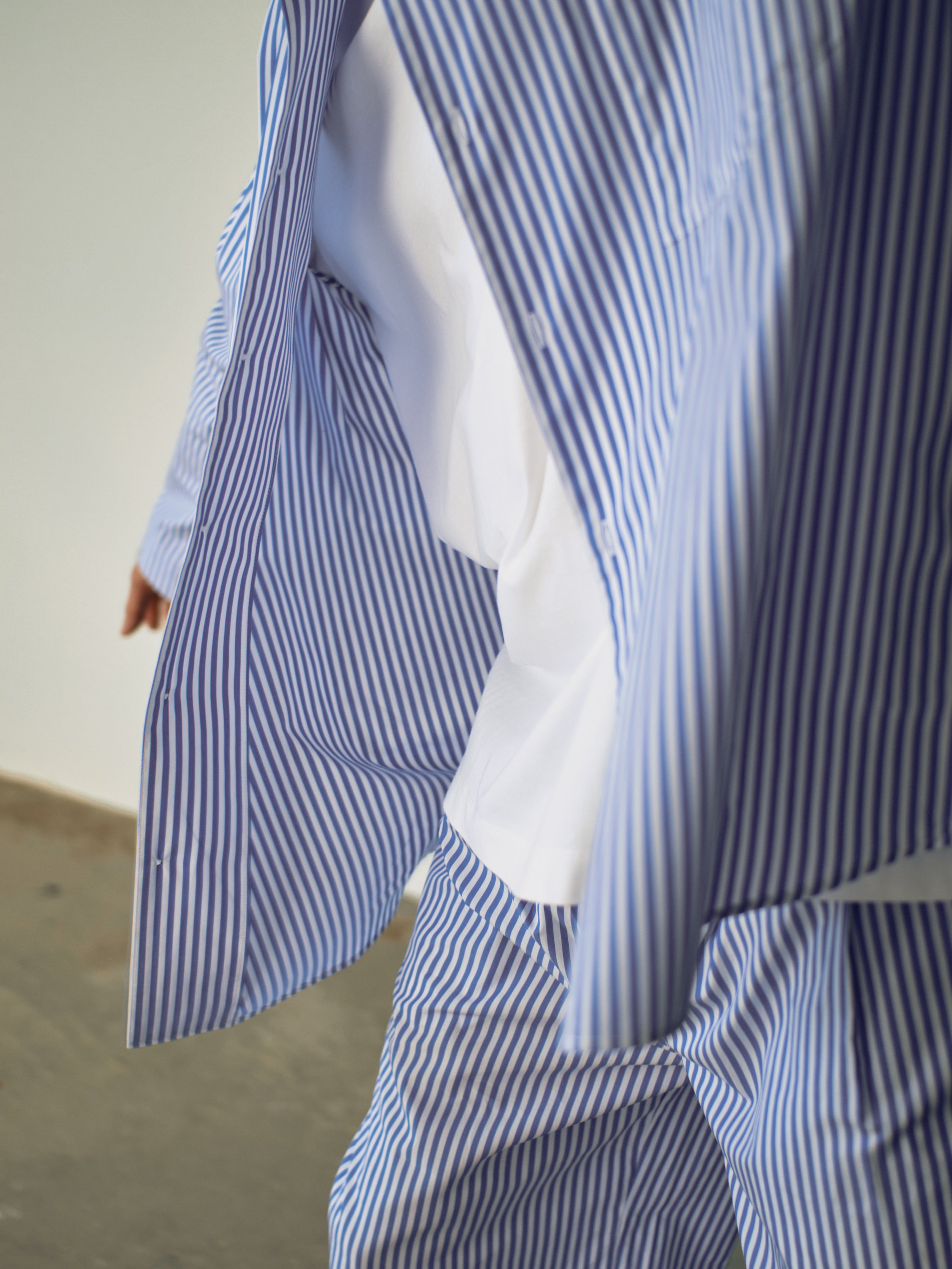 Pyjamahemd - indigo blue stripe