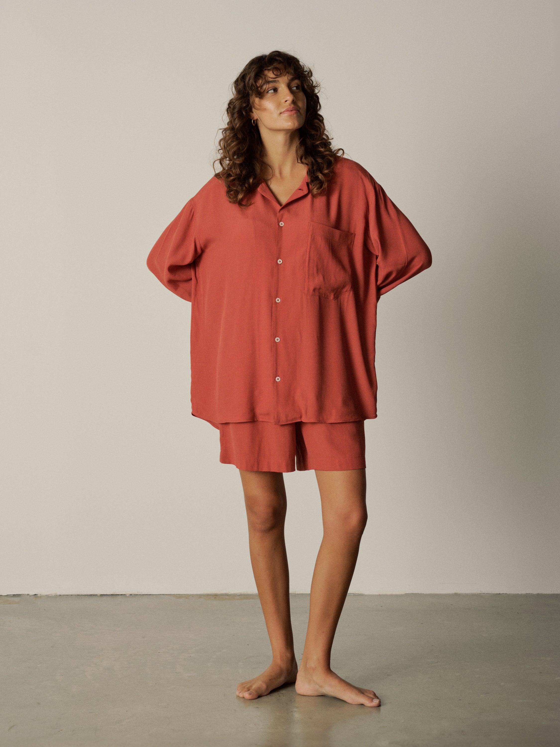 Pyjama Shirt - terracotta