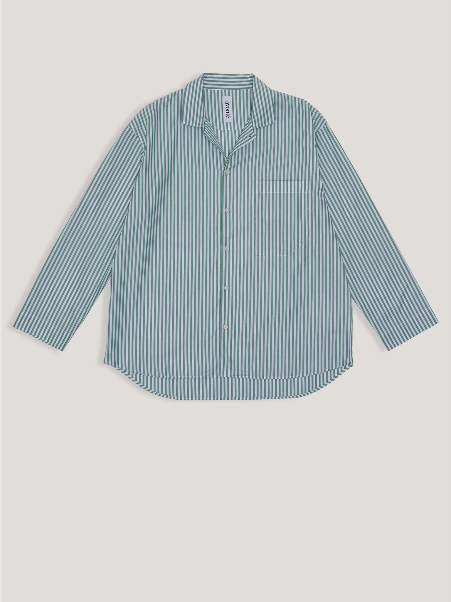 (Im)perfect Pyjama Shirt - gratitude green stripe - XS