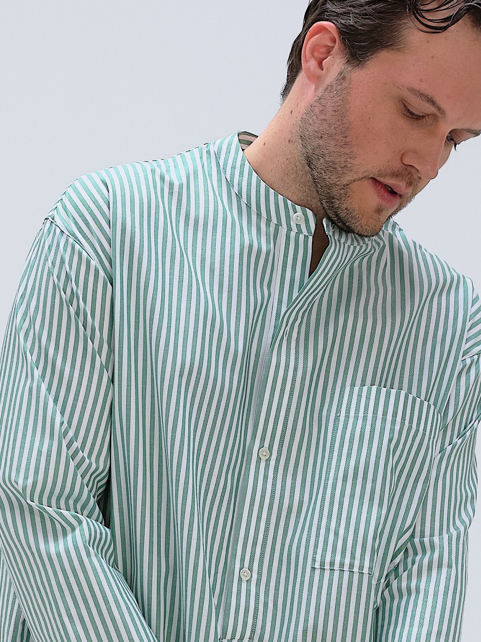 Nightshirt - gratitude green stripe