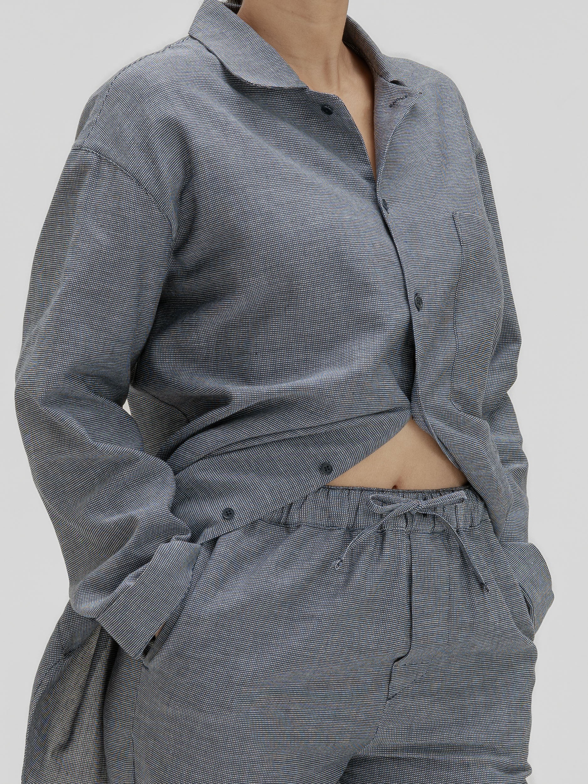 Pyjamahose - structured blue