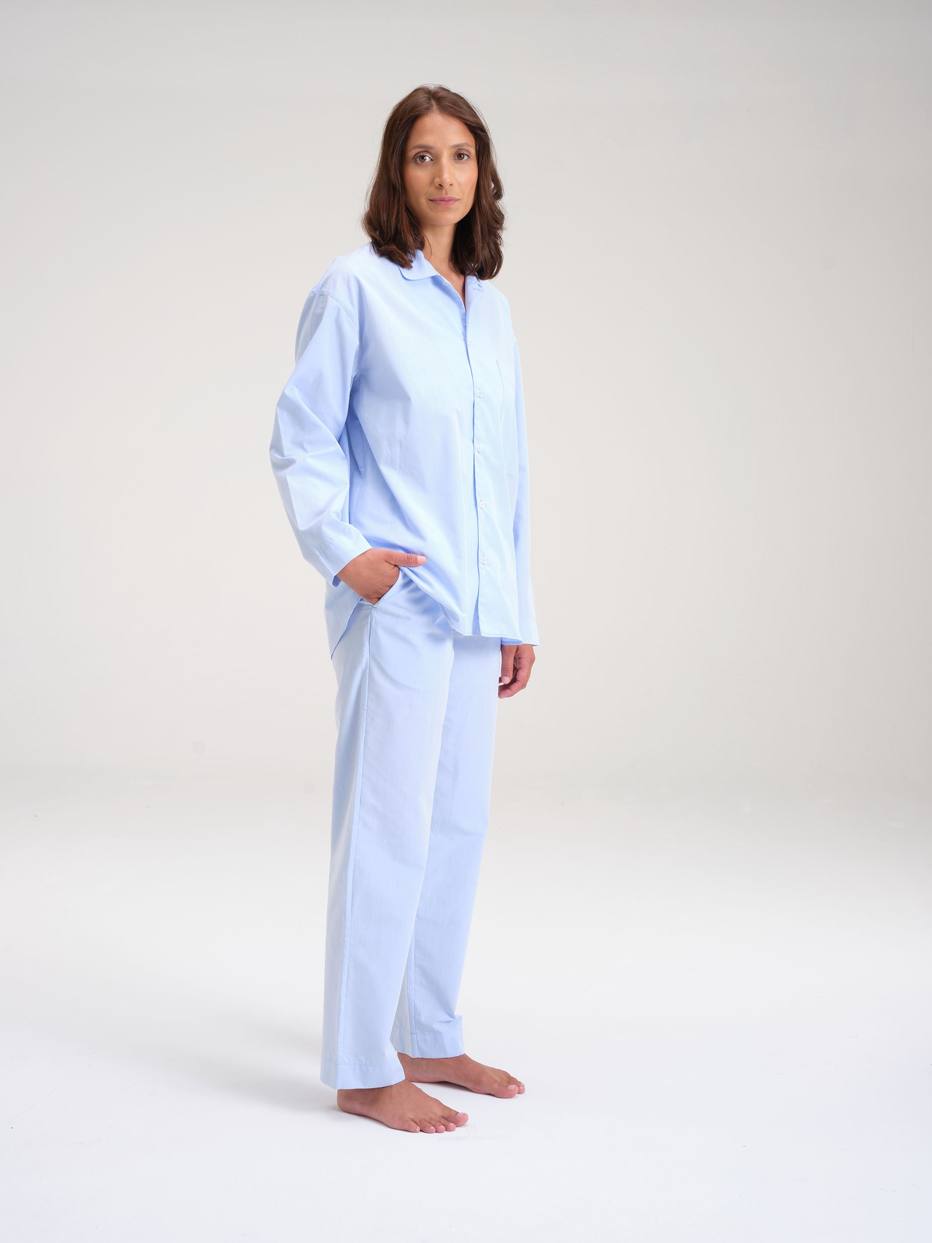 Pyjamahemd - breeze blue