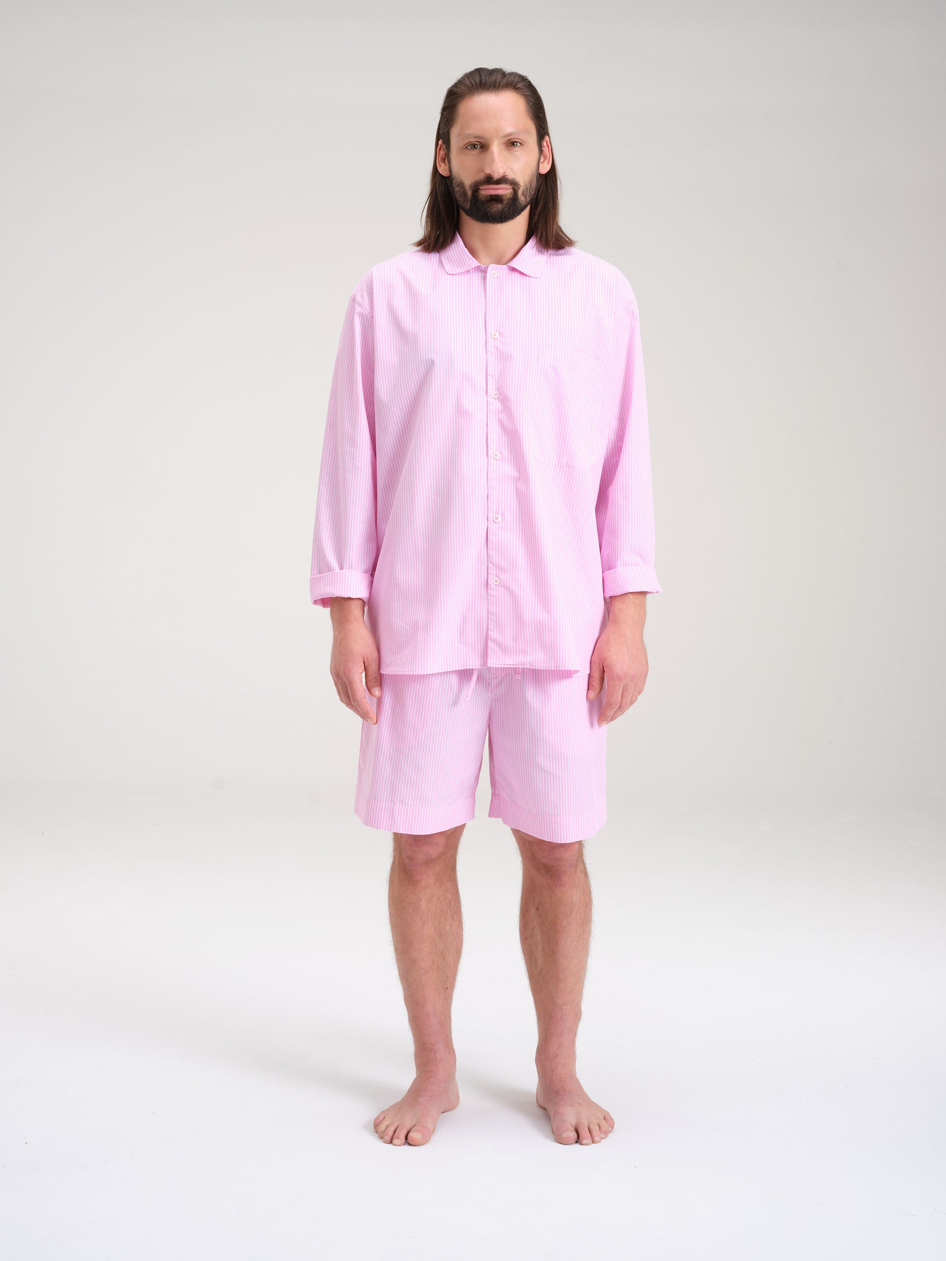 Pyjamaset (Hemd + Shorts) - pretty pink stripe