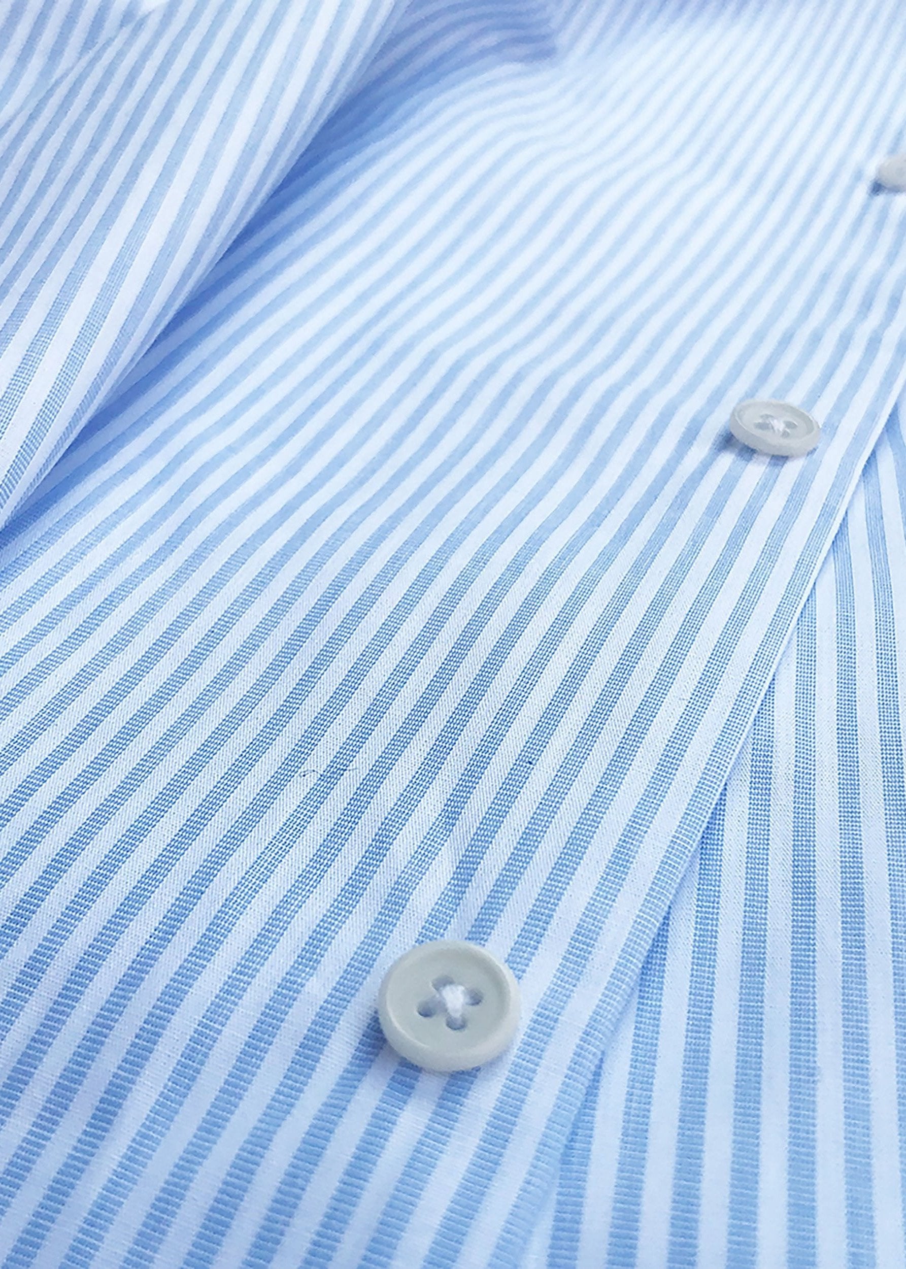 striped pyjama fabric with corozo buttons