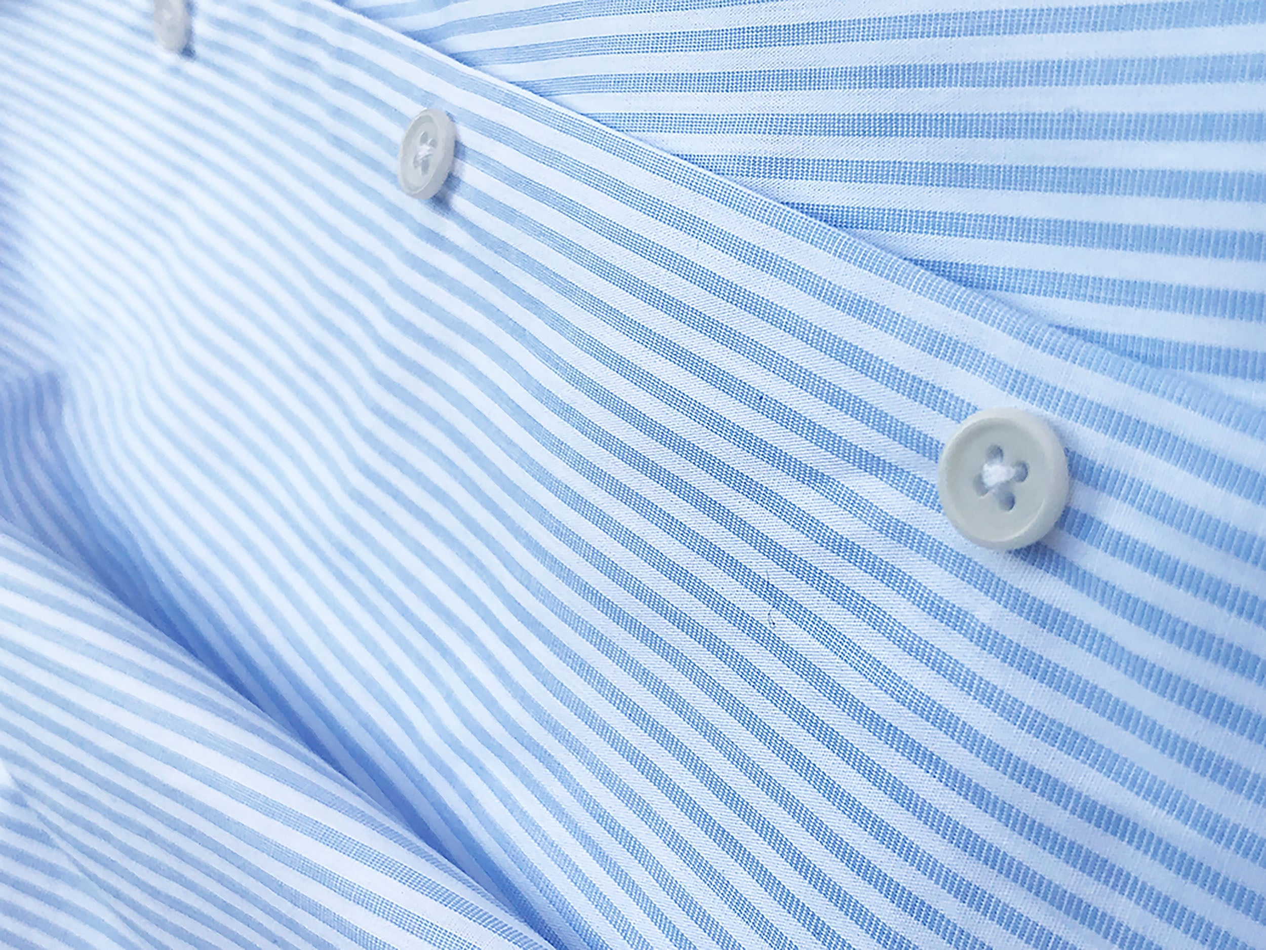 striped pyjama fabric with corozo buttons