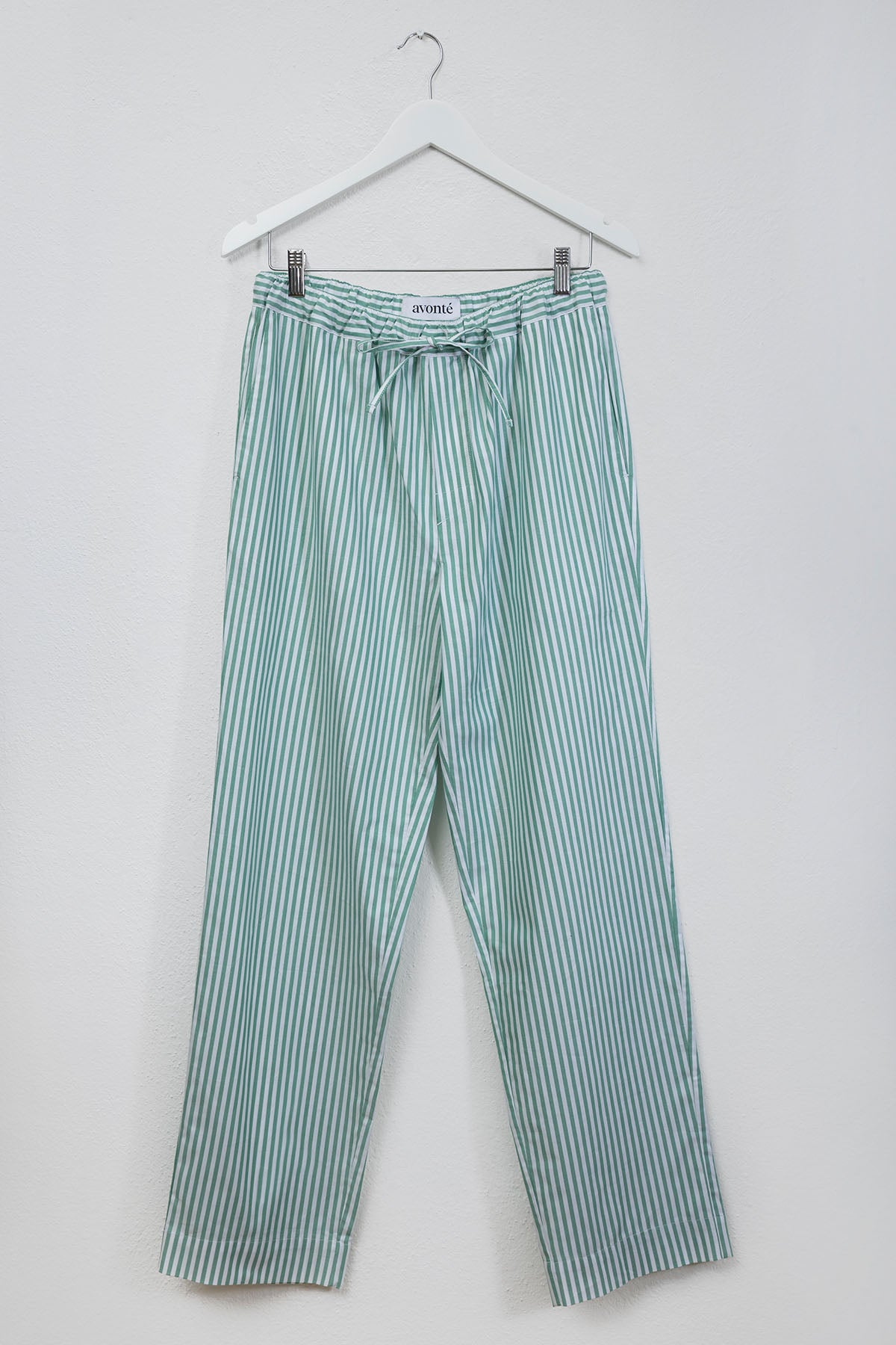 Pyjama Pants in color gratitude green stripes 