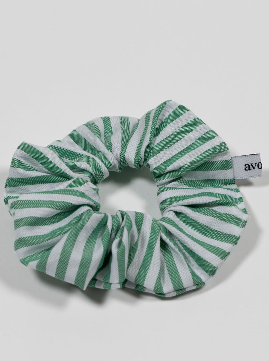 scrunchie in color gratitude green stripe